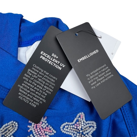 Cotton On Girls Lydia Beaded Sea Creature Long Sleeve One Piece Swimsuit Size 7 - Picture 4 of 8